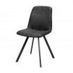Chaise repas design aspect cuir noir charbon