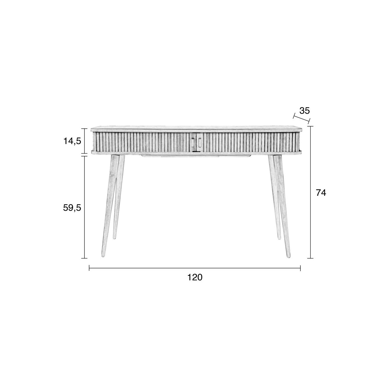 Brown wooden console 120 cm BARBIER