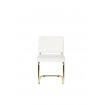 TEDDY - Chaise en tissu doudou blanc de face