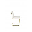 TEDDY - Chaise en tissu doudou blanc de profil