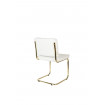 TEDDY - Chaise en tissu doudou blanc de 3/4