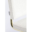 TEDDY - Chaise en tissu doudou blanc zoom tissu