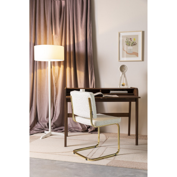 TEDDY - Chaise en tissu doudou blanc  en condition