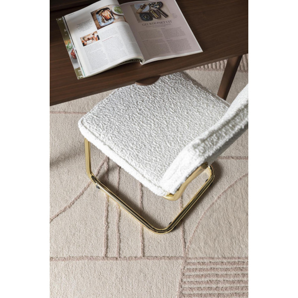 TEDDY - Chaise en tissu doudou blanc de haut