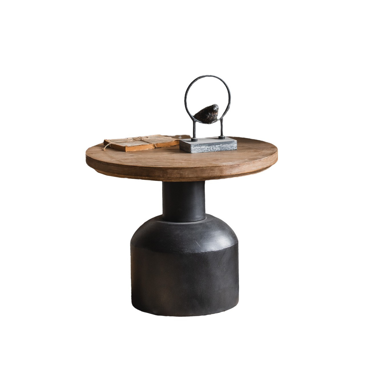 Mesa de centro redonda de madera de 50 cm PLOT