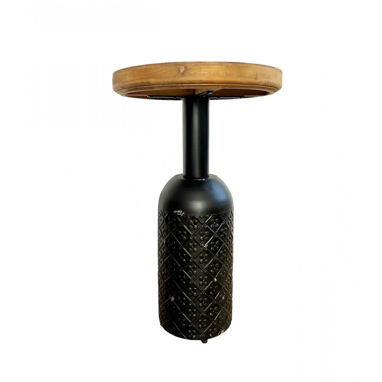 Mesa de centro redonda de madera y acero de 41 cm PLOT
