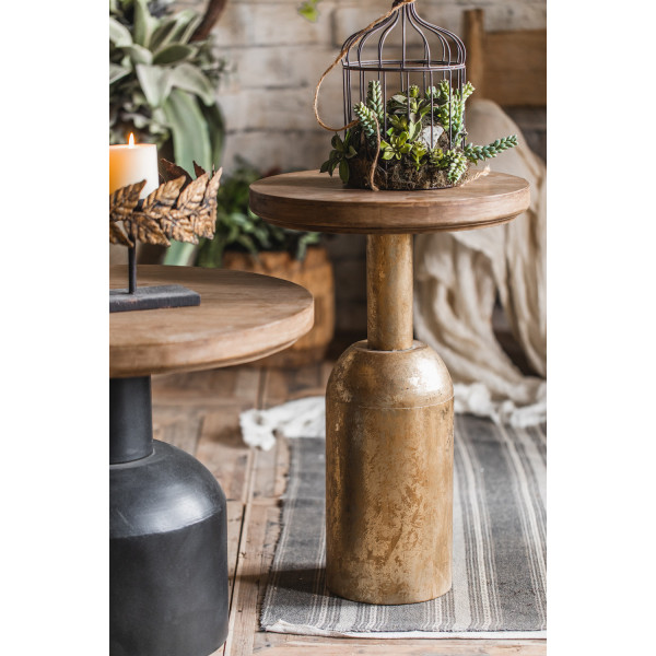 PLOT - Wood and gray Steel Coffee Table D41