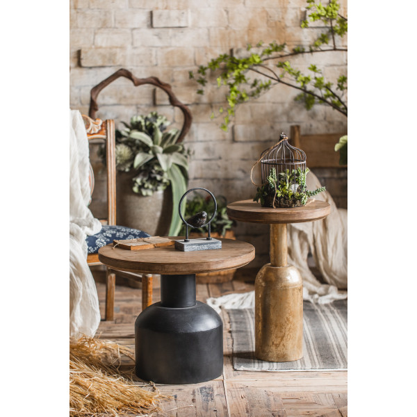 PLOT - Wood and gray Steel Coffee Table D41