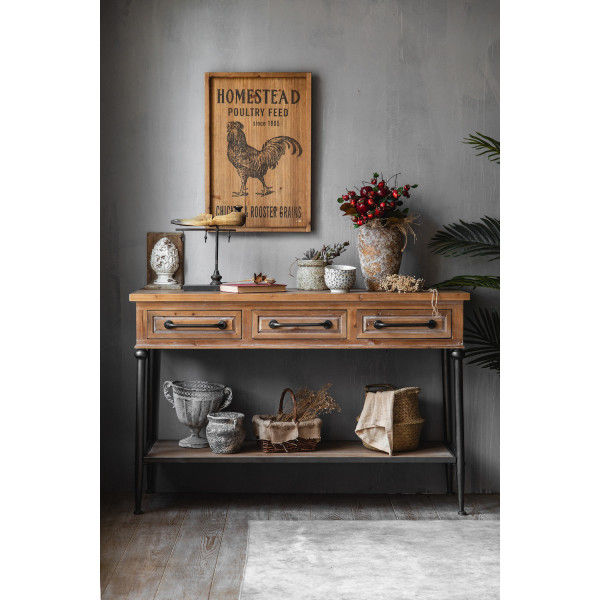 TOM - Console en bois et acier L 122