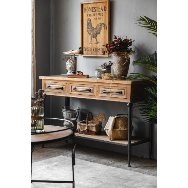TOM - Console en bois et acier L 122
