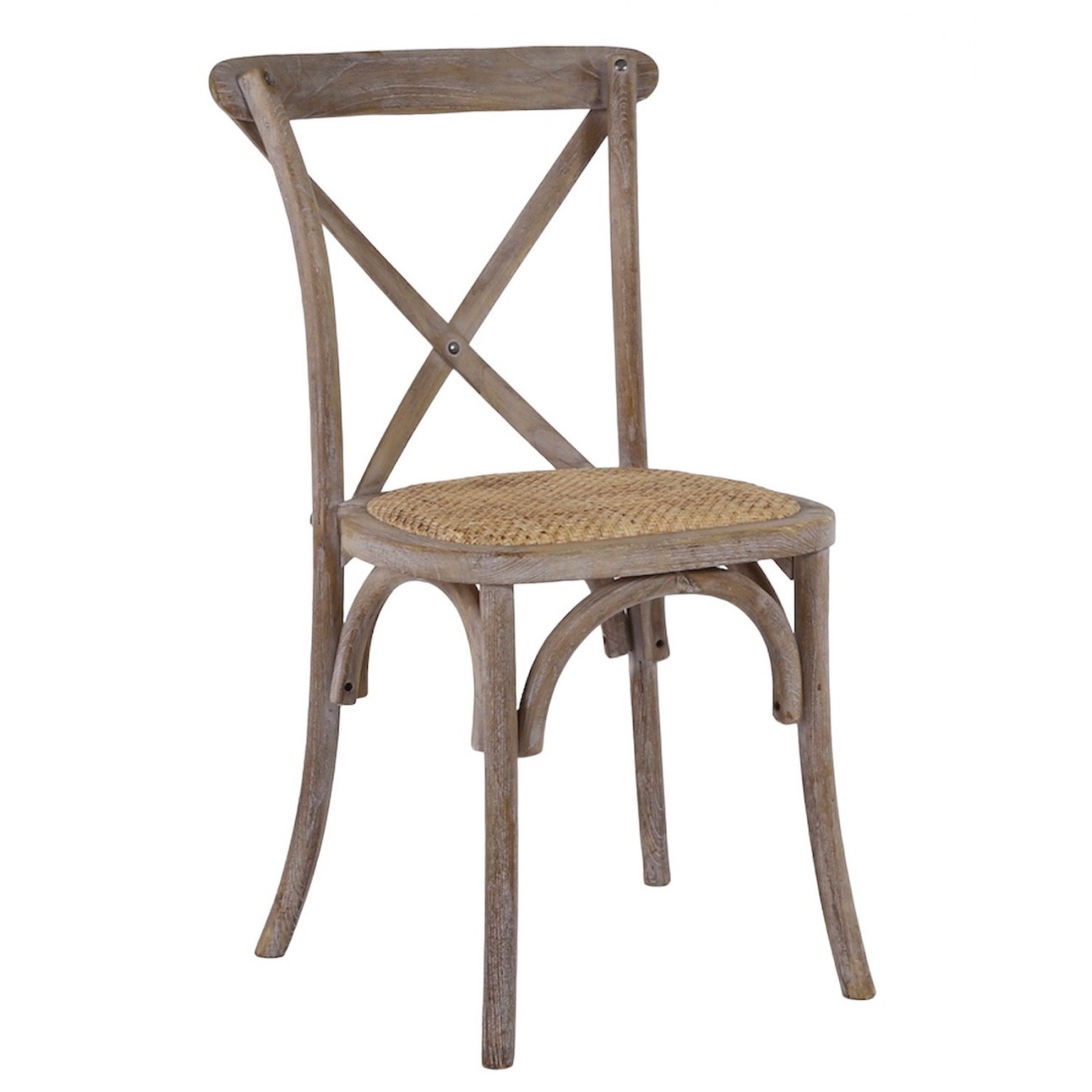 Stackable bistro chair in oak and metal - BISTROT