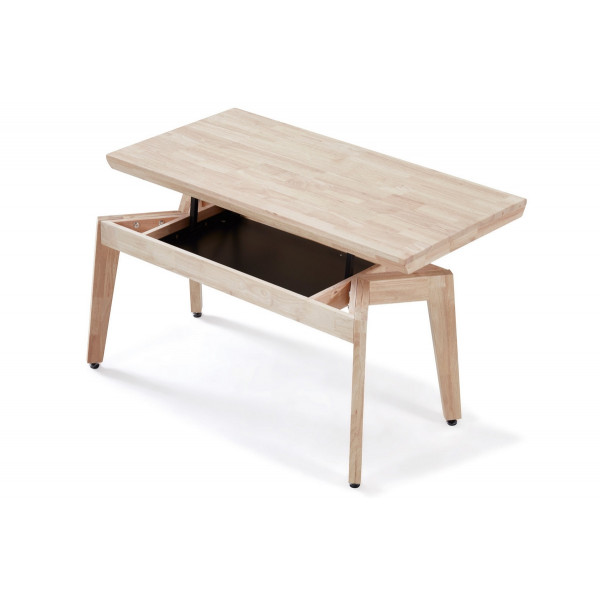 NORDIC - Table basse relevable bois clair L120