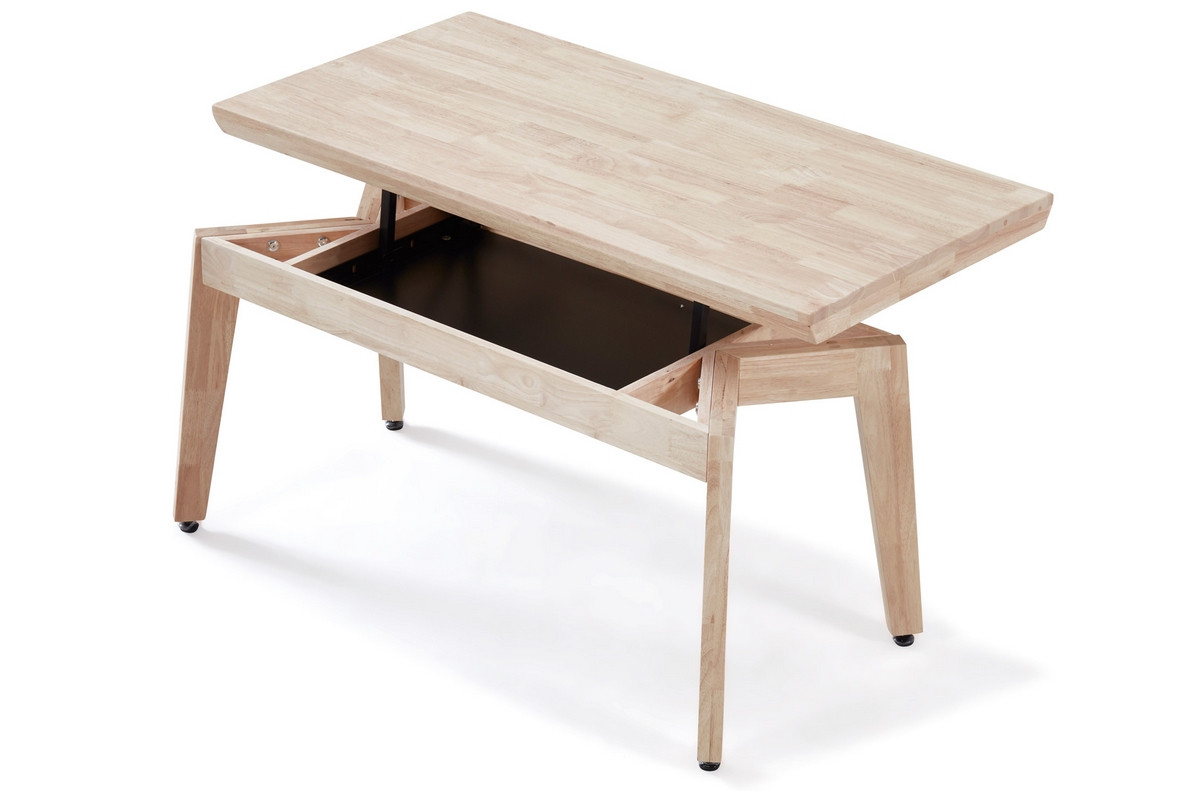 NORDIC - Table basse relevable bois clair L120
