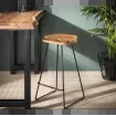 Tabouret Bar en acier et bois