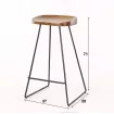 Tabouret Bar en acier et bois