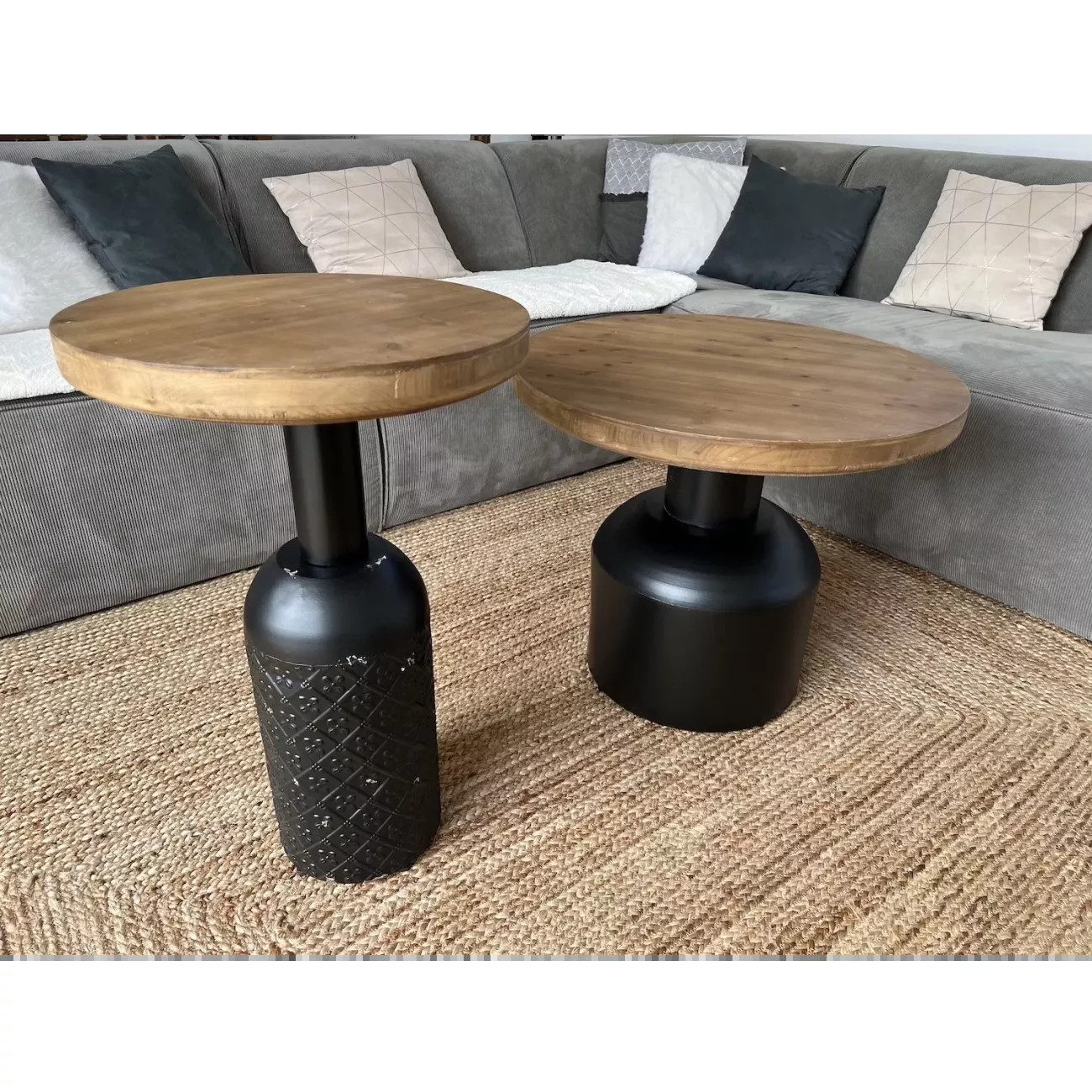 Mesa de centro redonda de madera de 50 cm PLOT
