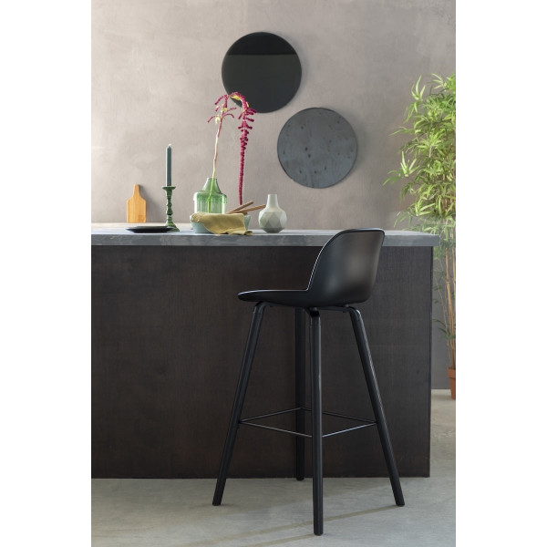 ALBERT KUIP - Lot de 2 tabourets de bar en polypropylène noir