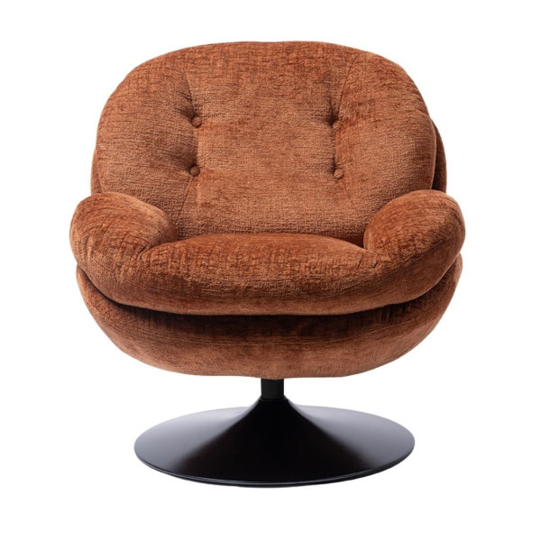 MEMENTO - Camel brown velvet armchair