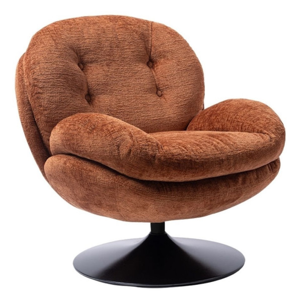 MEMENTO - Camel brown velvet armchair