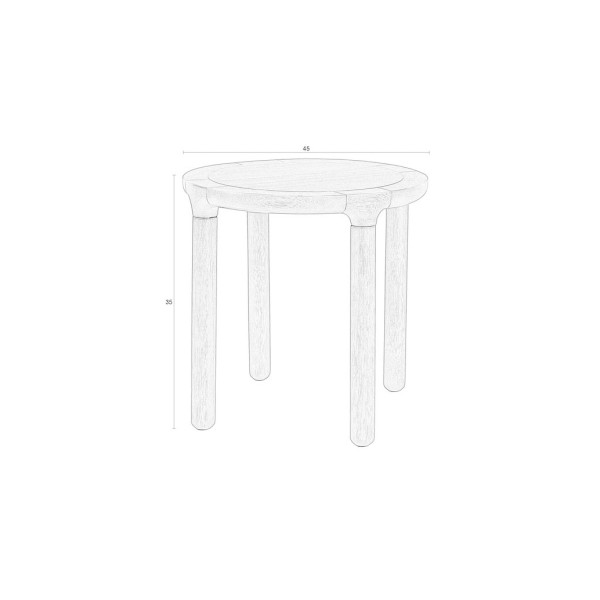 STORM - Table d'appoint en bois de frêne D 45