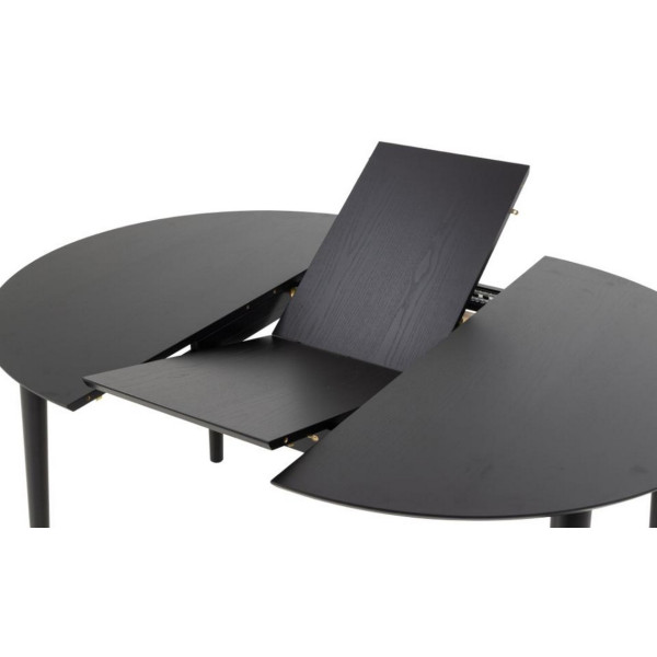 Tivoli black round extendable dining table
