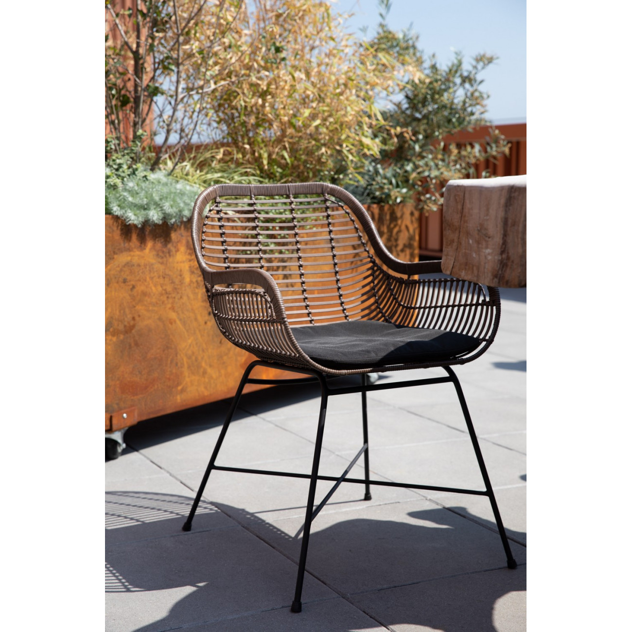 Set Di 2 Sedie In Rattan Per Esterno Con Cuscini – Poltrone Giardino Comode E Resistenti