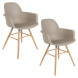 ALBERT KUIP - Lot de 2 fauteuils de table taupe