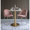 GENEVE - Lot de 2 chaises en velours rose et pieds dorés