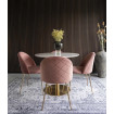 GENEVE - Lot de 2 chaises en velours rose et pieds dorés avec dossier enveloppant