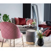 GENEVE - Chaise en velours vieux rose et pieds dorés