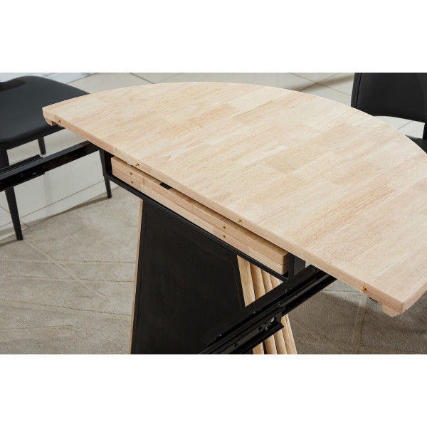 LANDIA Round Extendable Wooden Dining Table, 120 to 160, then 200 cm