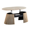 Mesa de centro elevable de madera ovalada de 120 cm LANDIA