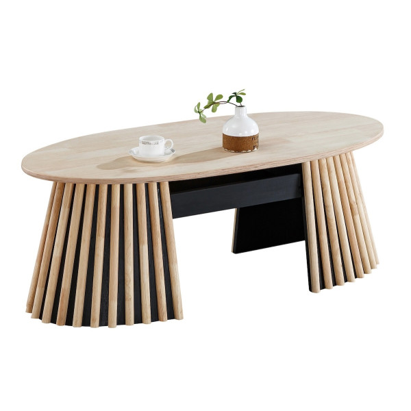 Mesa de centro elevable de madera ovalada de 120 cm LANDIA
