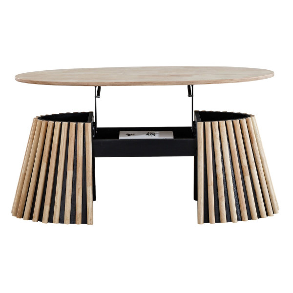 Mesa de centro elevable de madera ovalada de 120 cm LANDIA