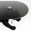 Mesa de centro ovalada pantera negra con cristal - DOPE AS HELL