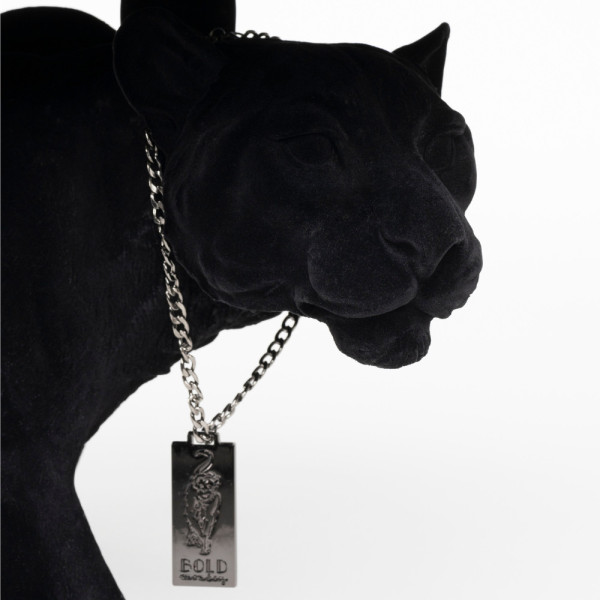 Mesa de centro ovalada pantera negra con cristal - DOPE AS HELL