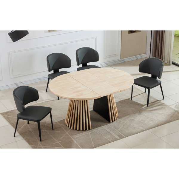 Plateau rond extensible 100 - 140 - 180 cm