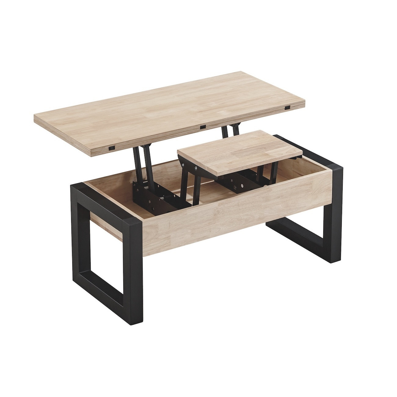 Couchtisch aus Holz, hochklappbar und umwandelbar L110 DIANA