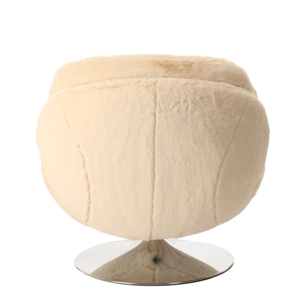 MEMENTO cream fur-effect armchair