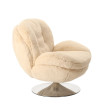 MEMENTO cream fur-effect armchair