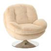 MEMENTO cream fur-effect armchair