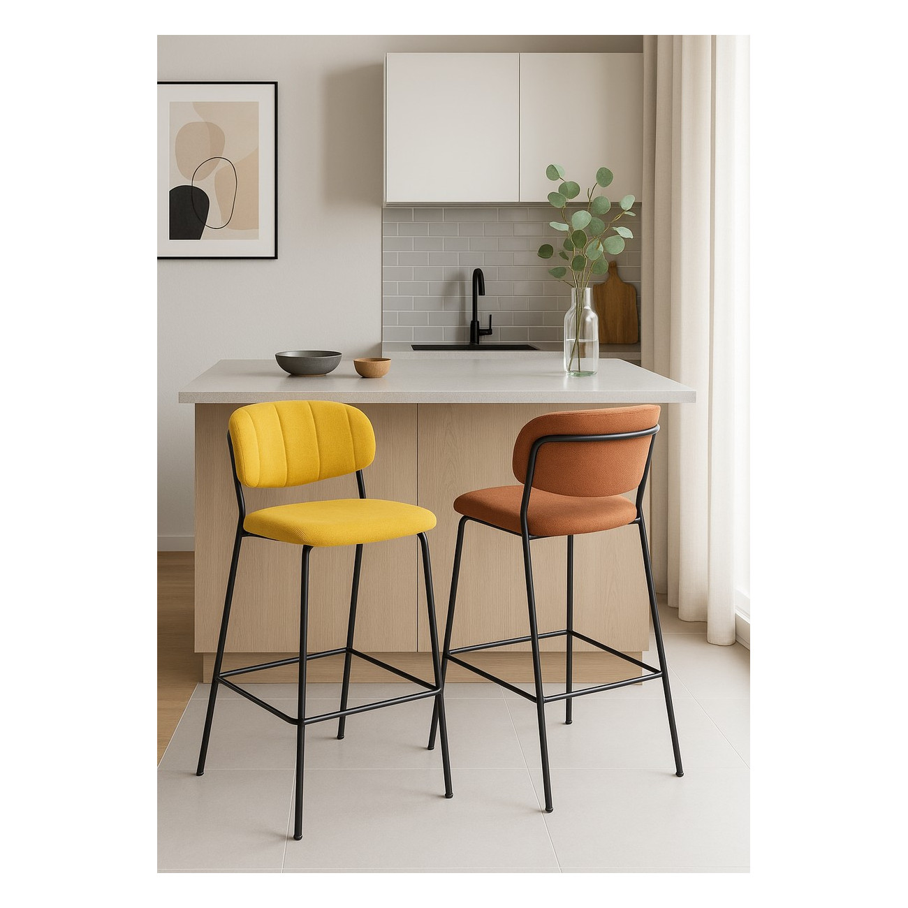 Library Stool Orange Orange counter stool Bellagio