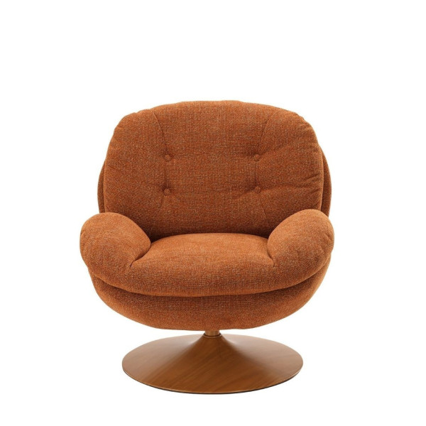 MEMENTO armchair in mottled brown fabric