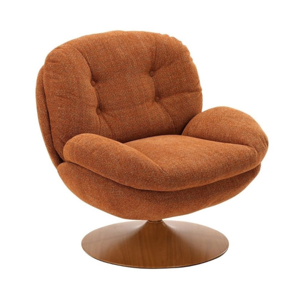 MEMENTO armchair in mottled brown fabric