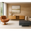 MEMENTO armchair in mottled brown fabric