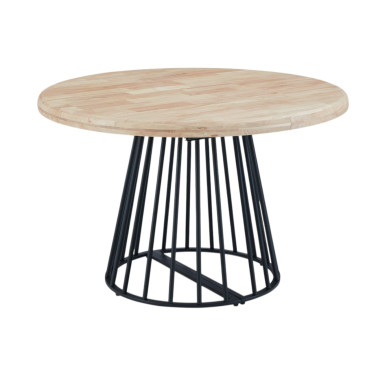 LUNE - Table de repas ronde extensible pied noir D 120