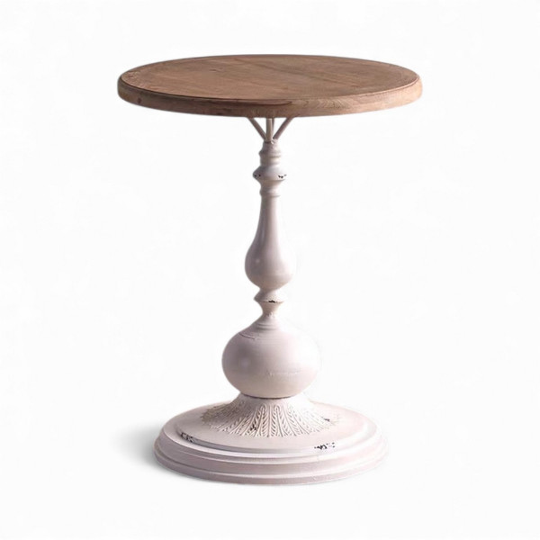 Table appoint ronde blanche