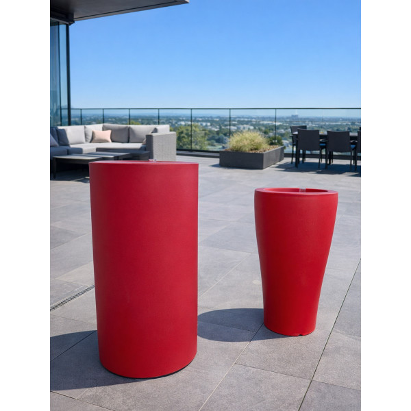 Jardinière design rouge ronde