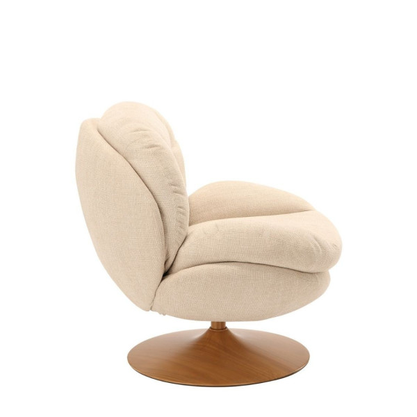 Sillón de tela jaspeada beige MEMENTO