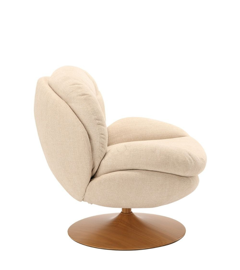 Sillón de tela jaspeada beige MEMENTO
